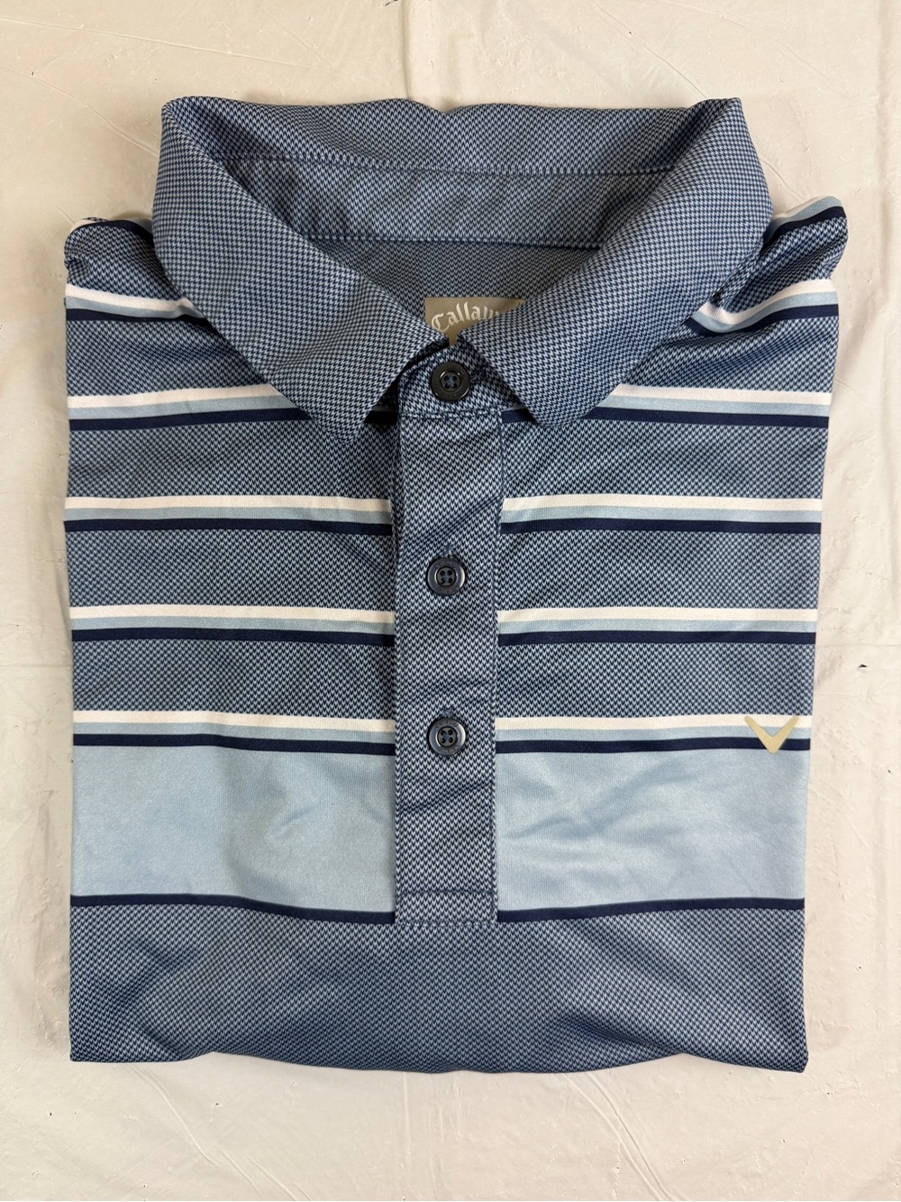 Callaway Men's Blue Striped Performance Polo